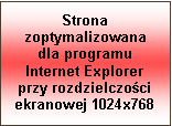 Pole tekstowe: Strona zoptymalizowana dla programu Internet Explorer przy rozdzielczo�ci ekranowej 1024x768